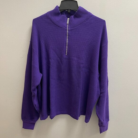 Cotton Citizen Purple Monaco Polo Pullover Sweatshirt - Size Large - NWT - Picture 2 of 8